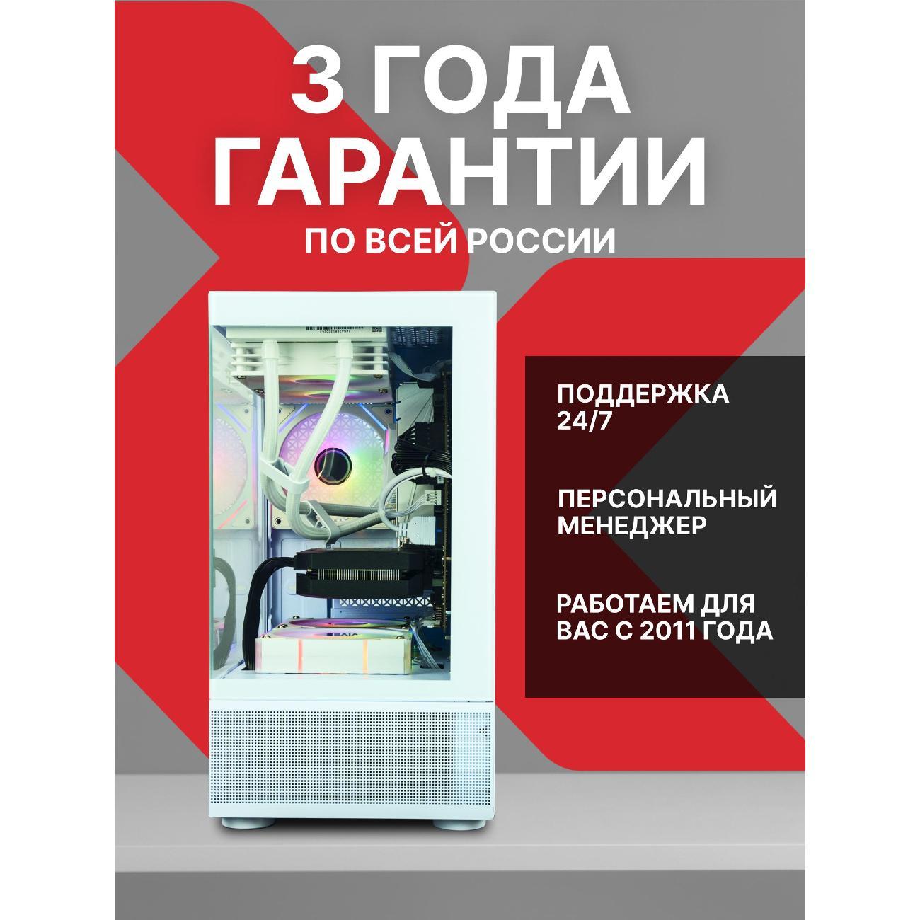 Системный блок игровой Robotcomp M-16 V1 Plus Aqua White Mini