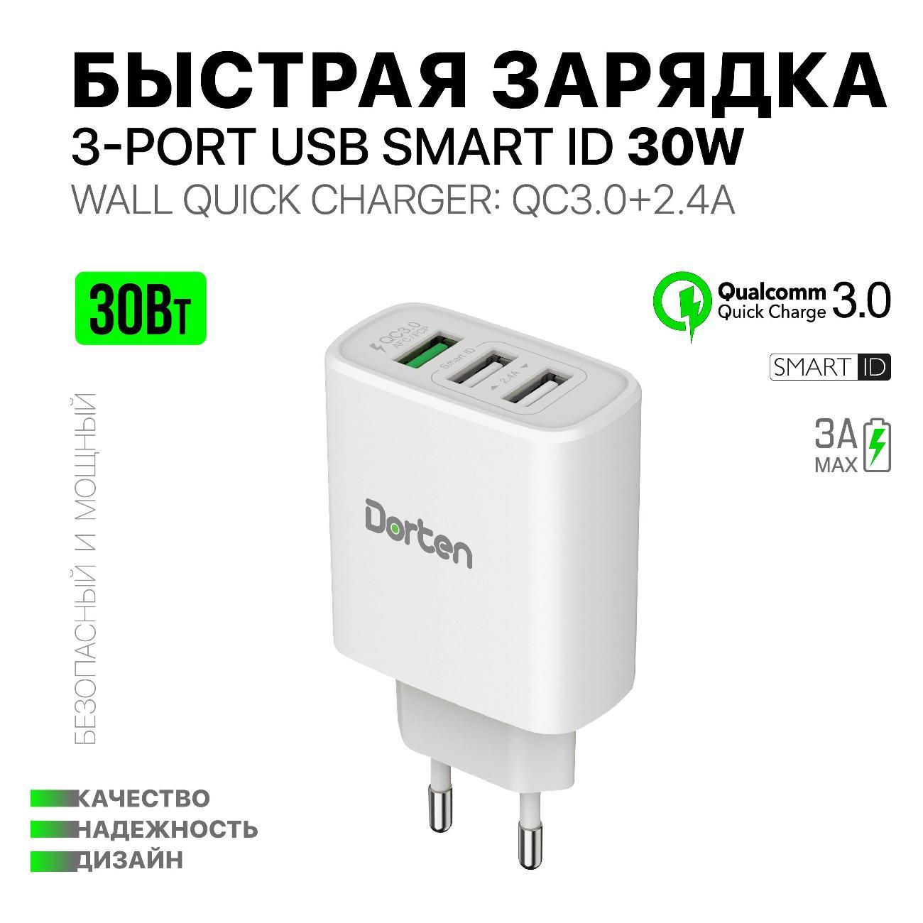 Сетевое зарядное устройство Dorten 30W DN206500 White
