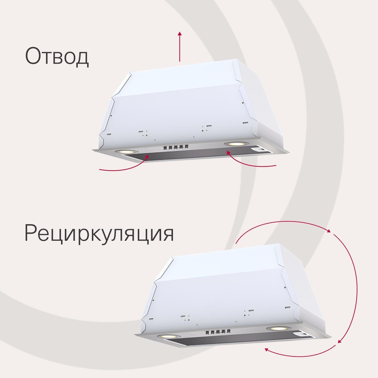 Вытяжка полностью встраиваемая Krona Asta 600 inox PB