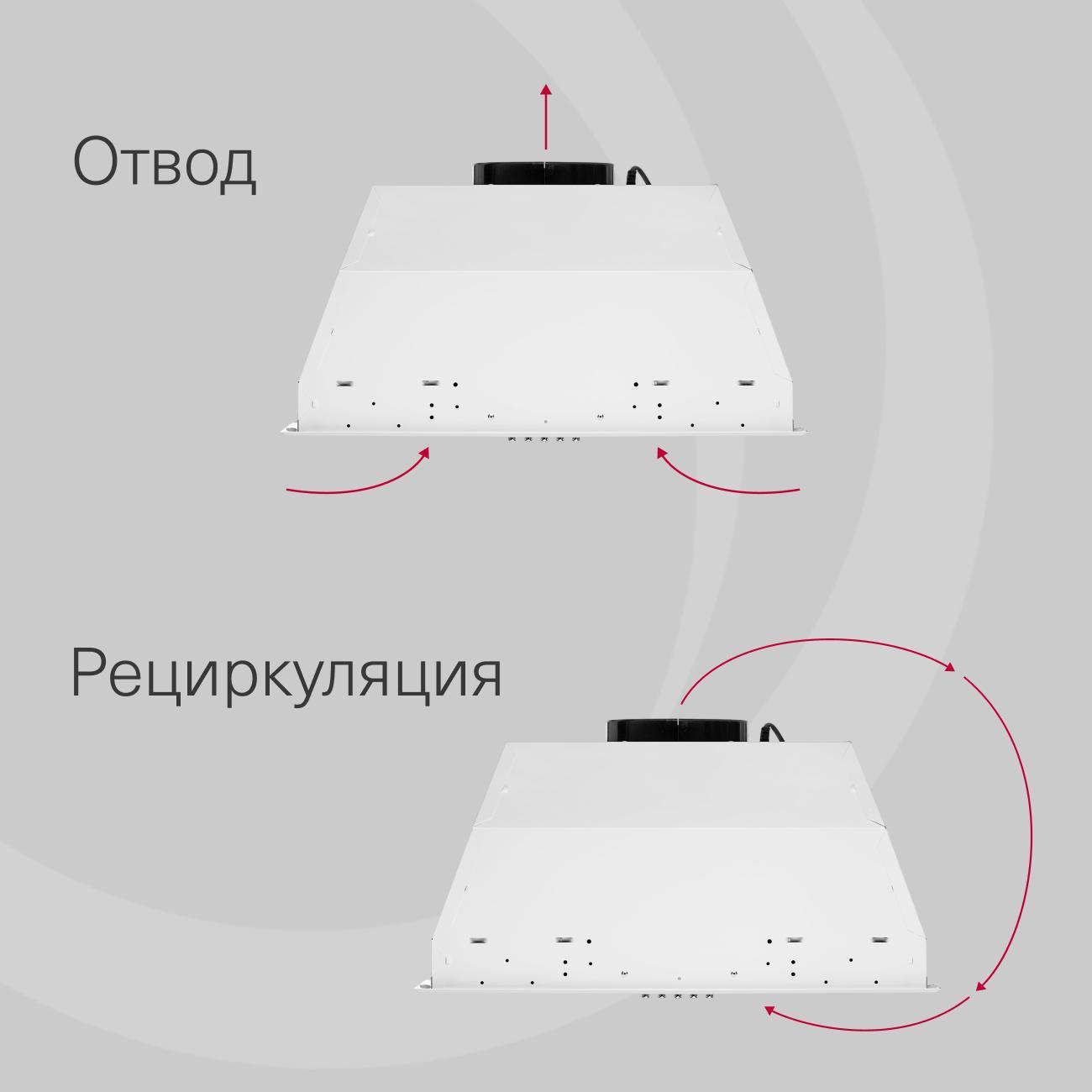 Вытяжка полностью встраиваемая Krona Asta 600 white PB