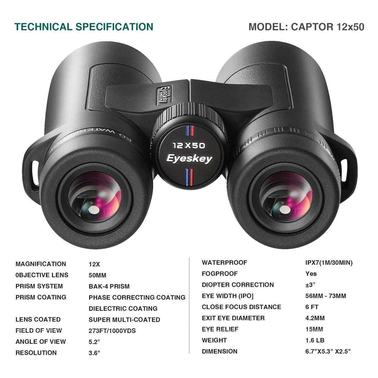 Бинокль Eyeskey Captor - 12x50