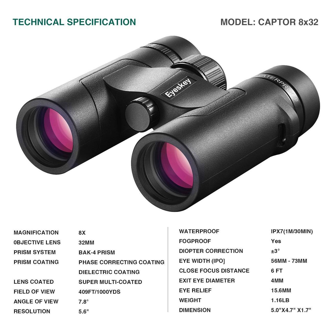 Бинокль Eyeskey Captor - 8x32 (EyeS-B111)