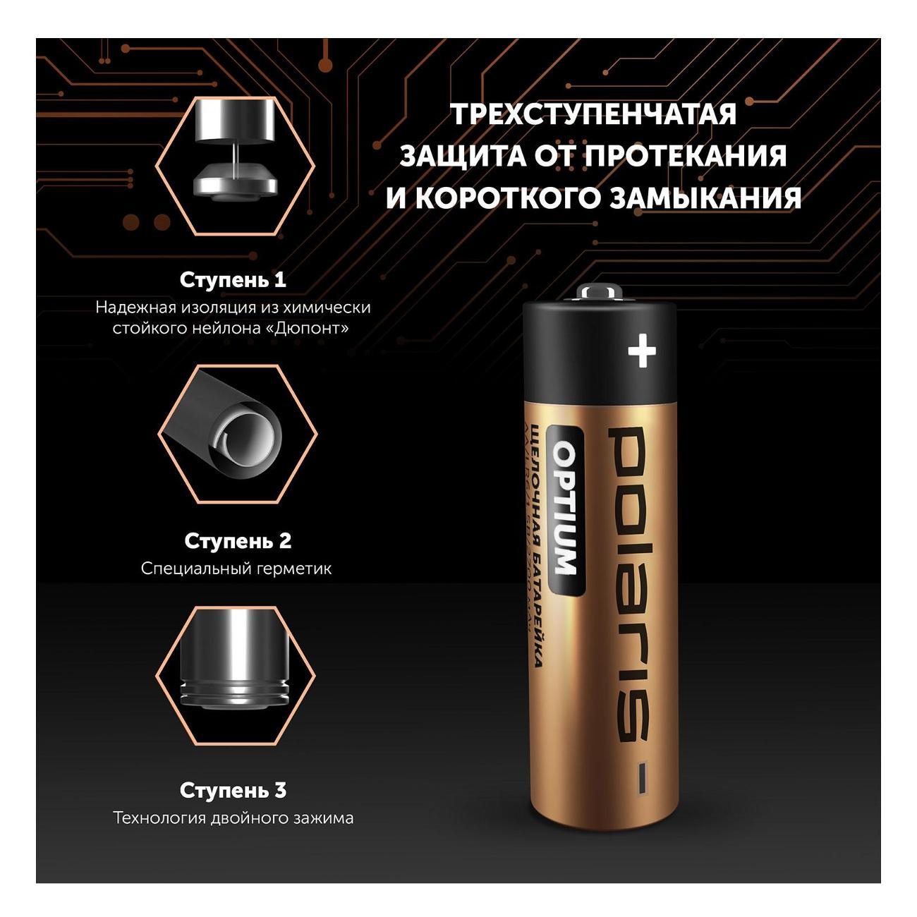 Батарейка алкалиновая (щелочная) Polaris PB АА 20шт Optium