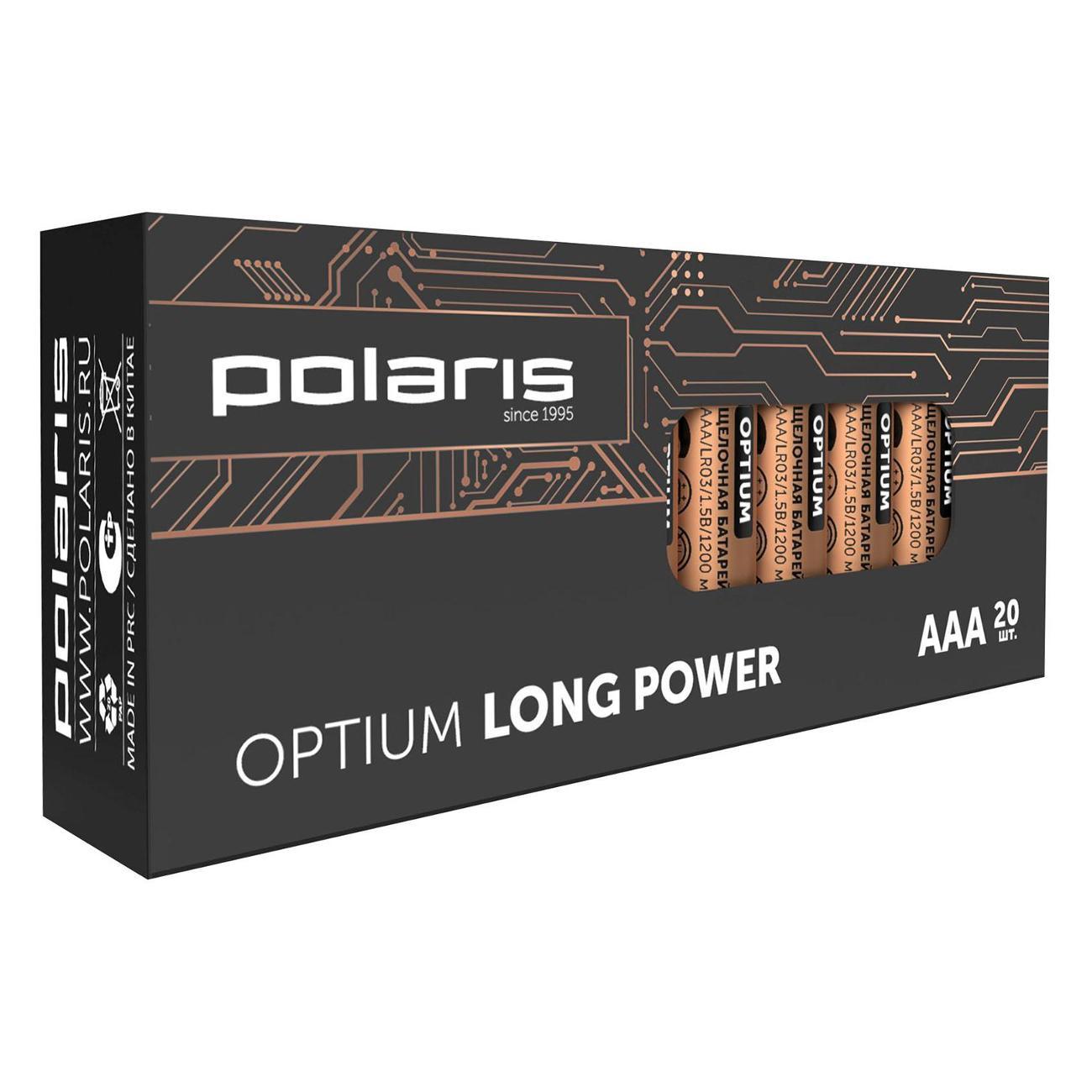 Батарейка алкалиновая (щелочная) Polaris PB ААА 20шт Optium