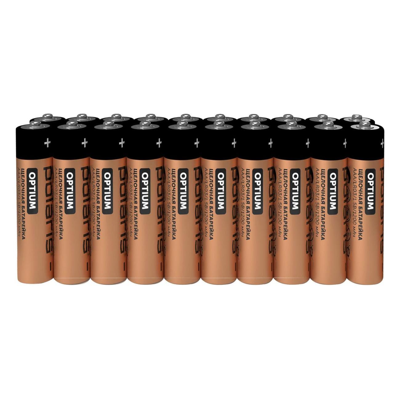 Батарейка алкалиновая (щелочная) Polaris PB ААА 20шт Optium