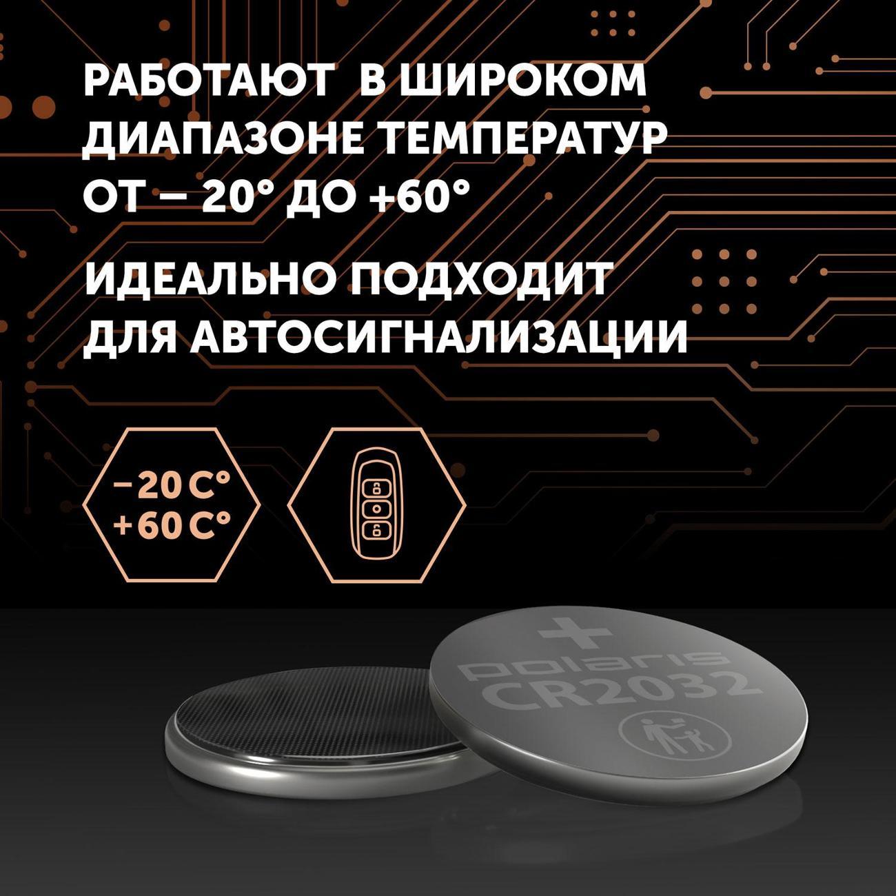 Батарейка литиевая Polaris PB CR2032 2шт Optium