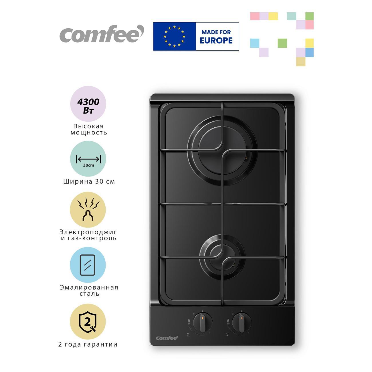 Встраиваемая газовая панель независимая Comfee CGH301B фото