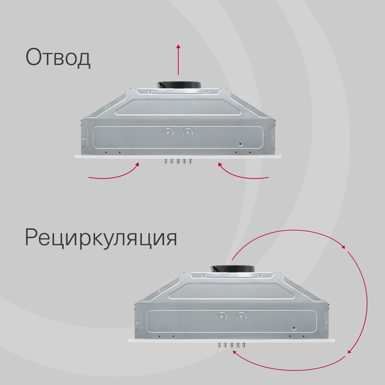 Вытяжка полностью встраиваемая Krona Kate 600 White PB V2/KRHD342