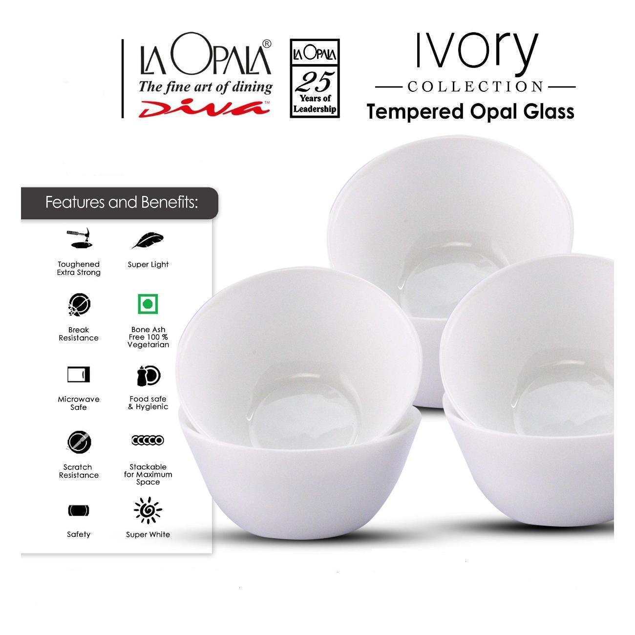 Набор салатников LA OPALA Ivory, White, 205 мм, 3 шт