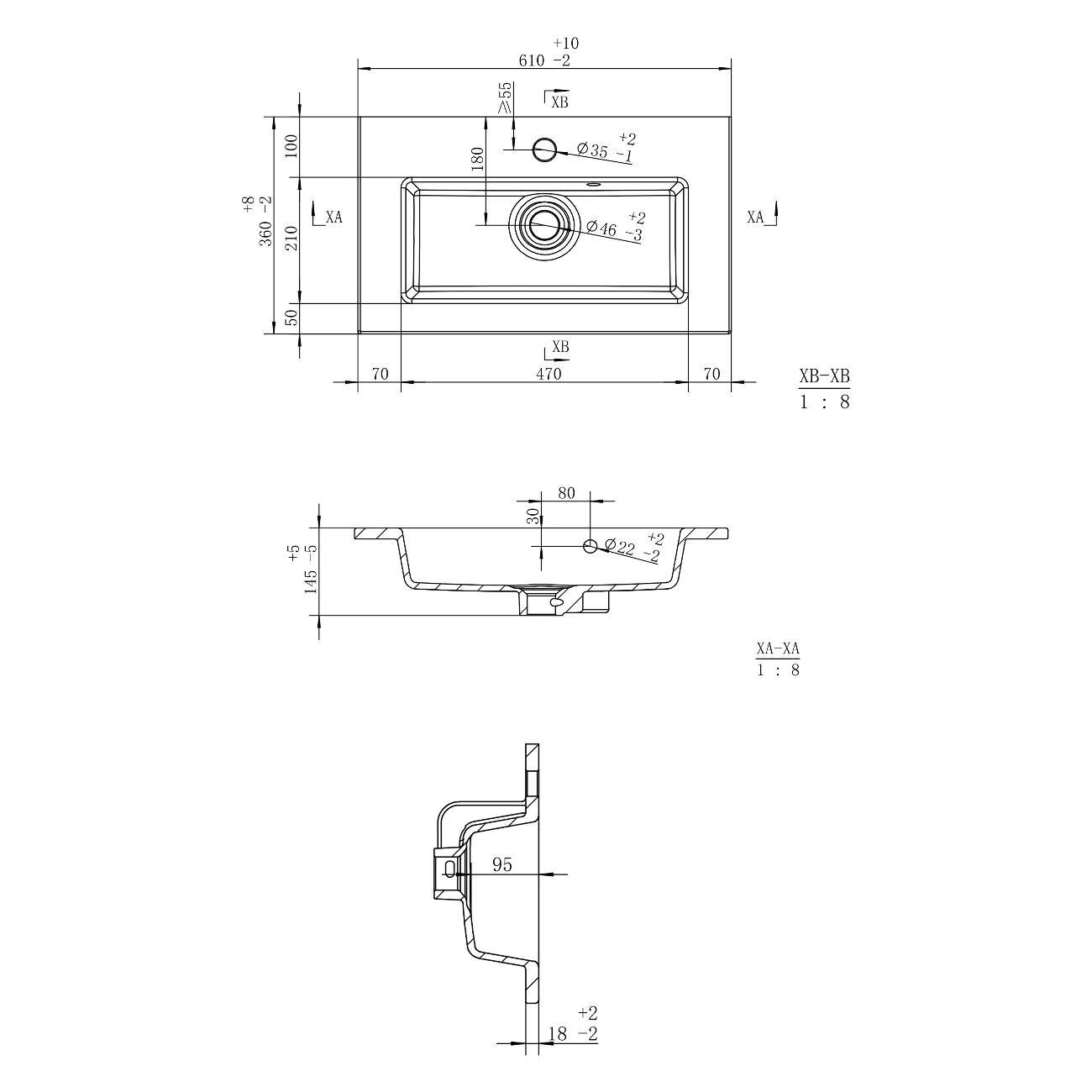 Раковина (умывальник) Uperwood Aurora 60 см