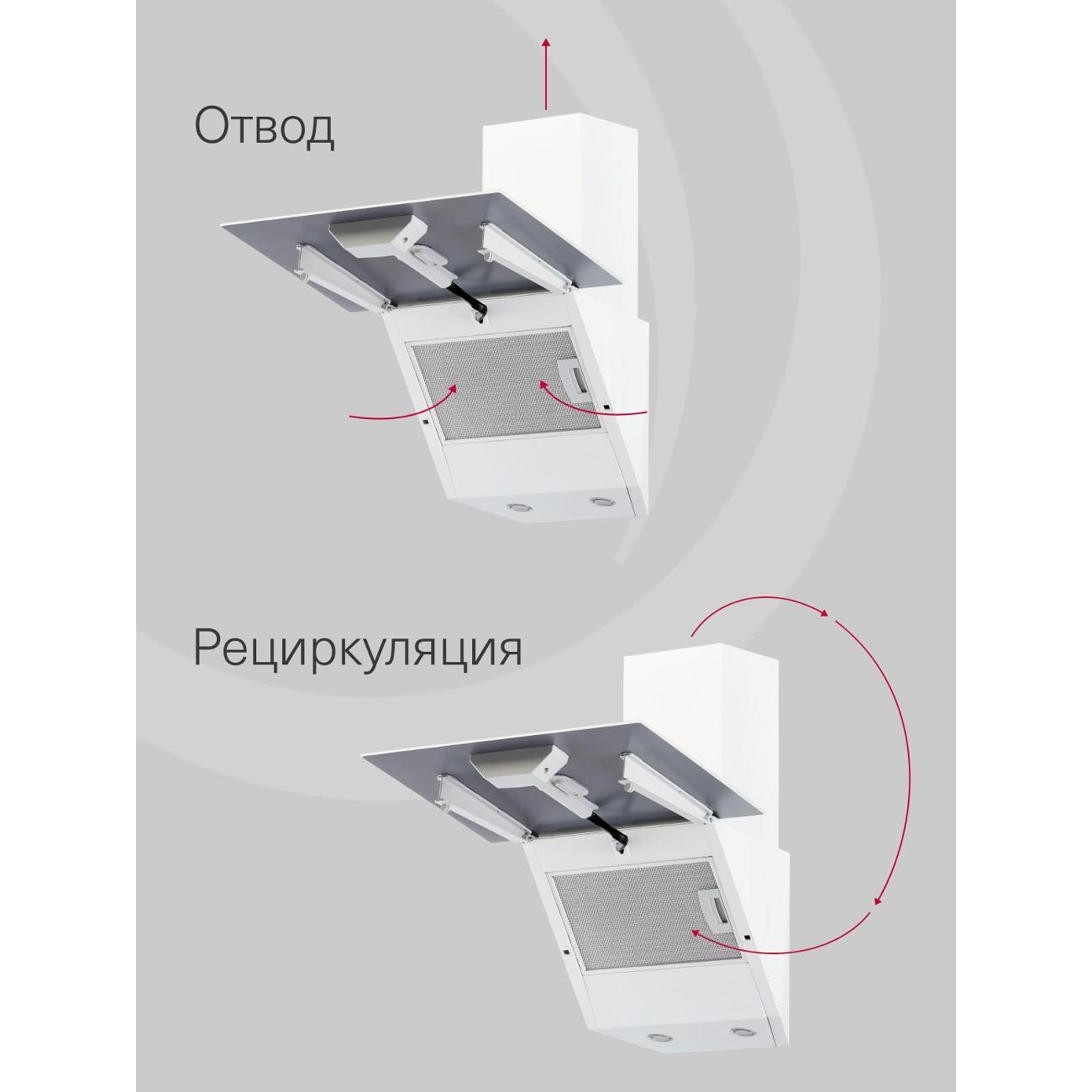 Вытяжка наклонная Krona Helga 500 White PB