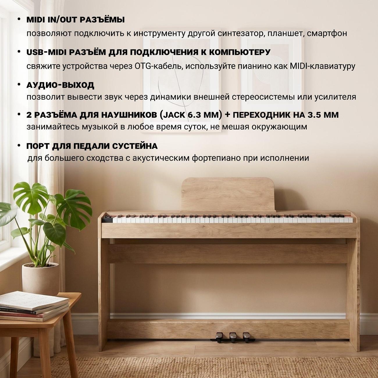 Цифровое пианино Tesler STZ-8805 Smoky дуб