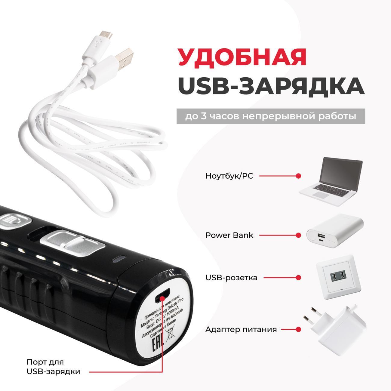 Электрическая пилка-когтерез TENBERG Grizzly Pro черный