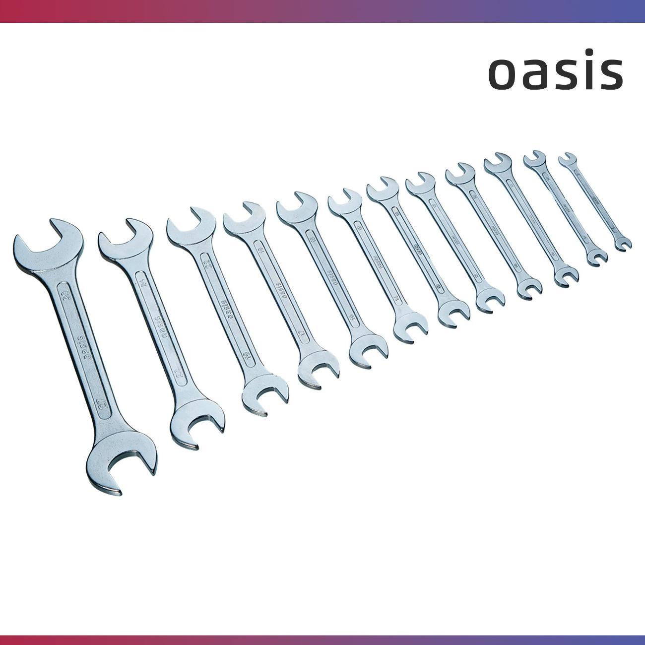Набор ручного инструмента Oasis рожковых 12 шт. в холдере матовый хром
