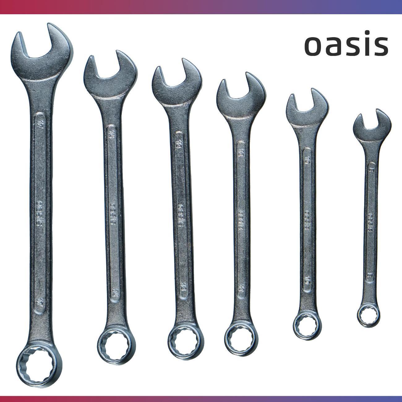 Набор ручного инструмента Oasis комбинированных, 6 шт. в холдере матовый хром