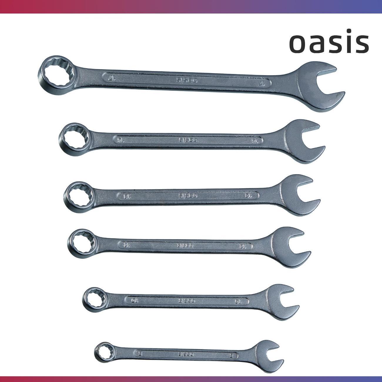 Набор ручного инструмента Oasis комбинированных, 6 шт. в холдере матовый хром