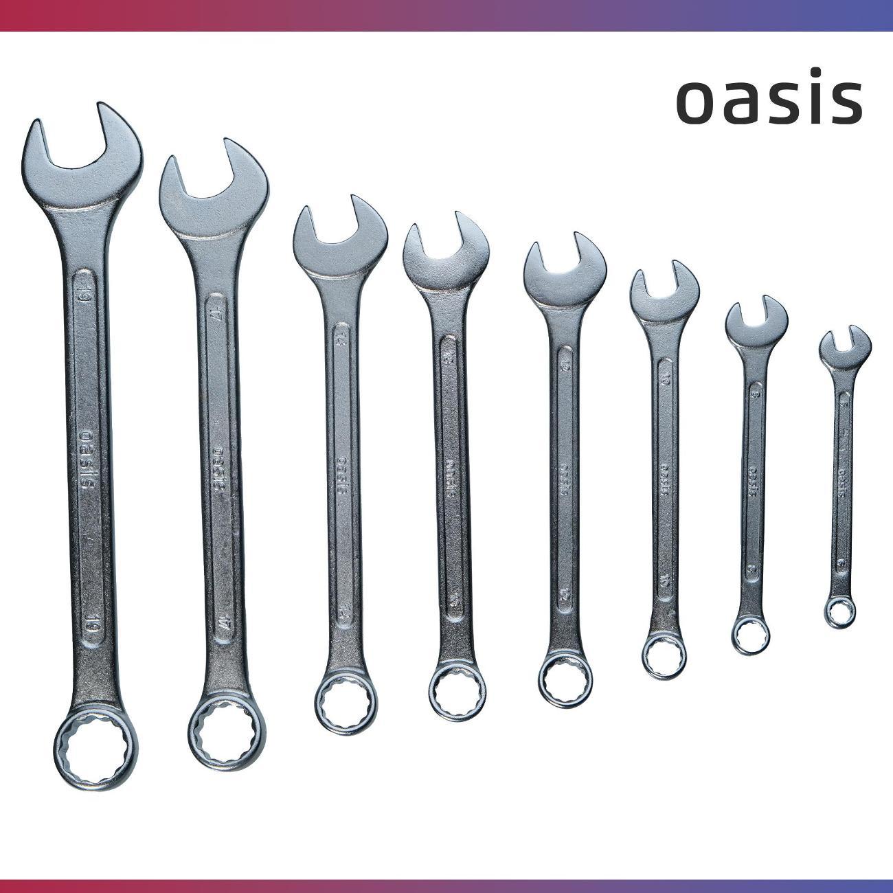 Набор ручного инструмента Oasis комбинированных, 8 шт. в холдере матовый хром