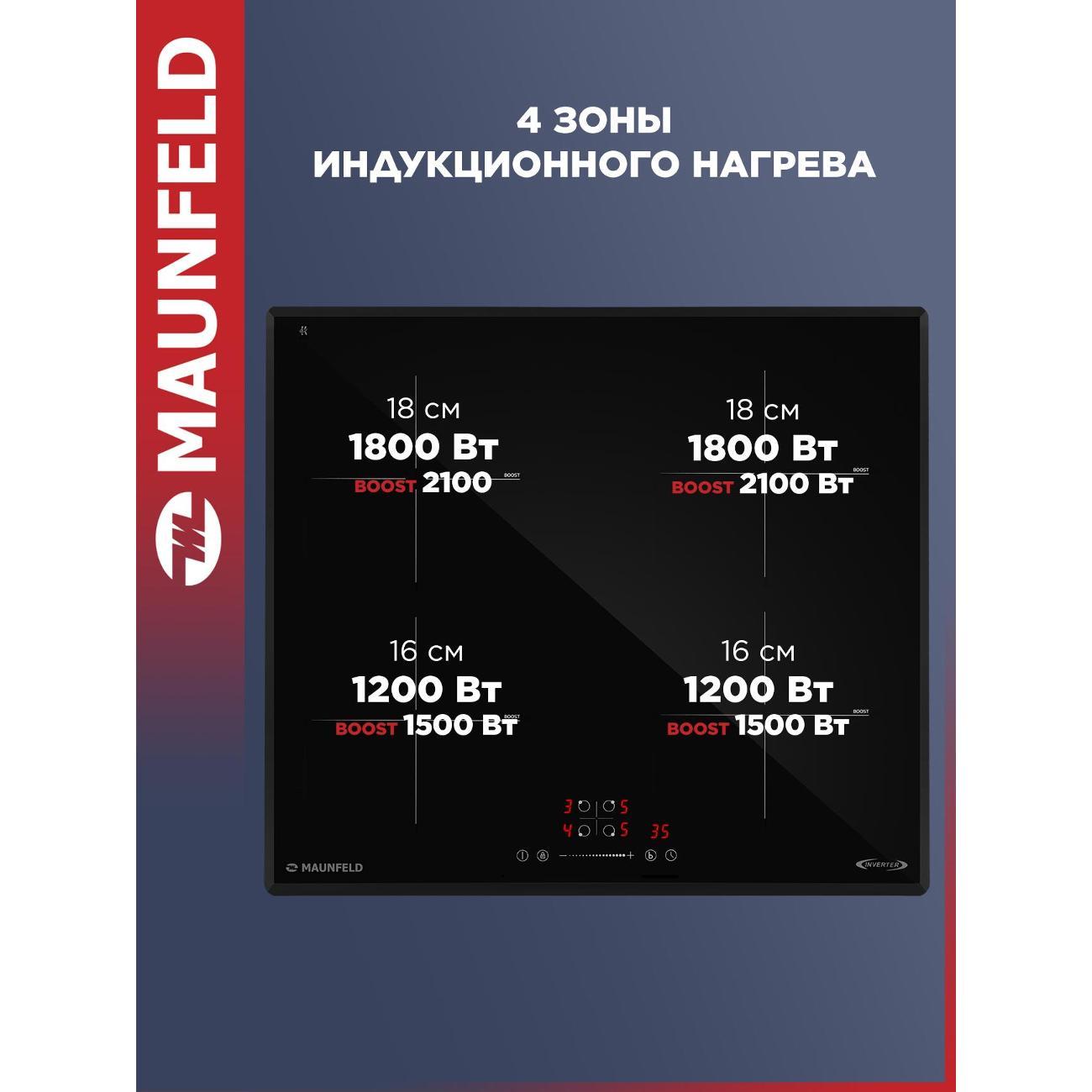 Варочная панель индукционная Maunfeld AVI6046SBK