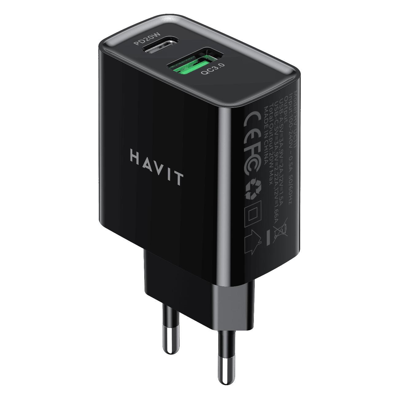 Сетевое зарядное устройство 20W USB C Havit HAV-UC111BK