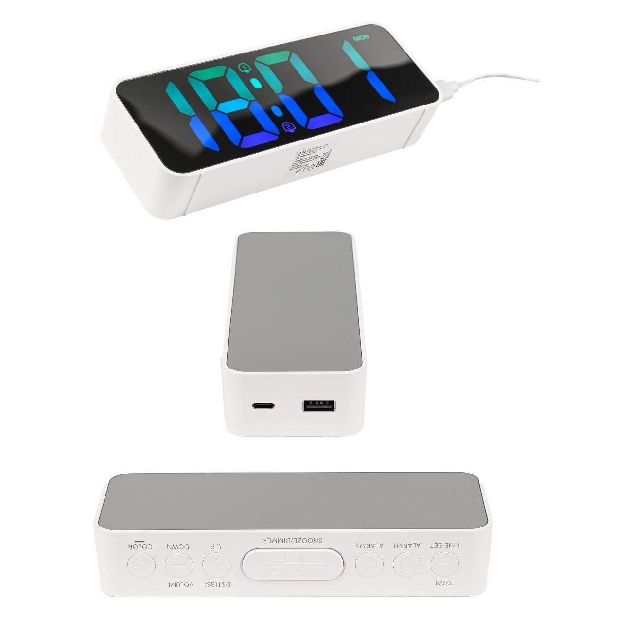 Часы настольные электронные ARTSTYLE CL-27B белые