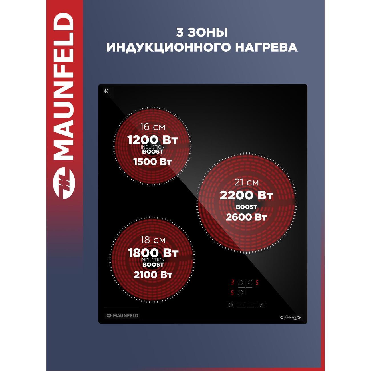 Встраиваемая индукционная панель независимая Maunfeld AVI4531BK