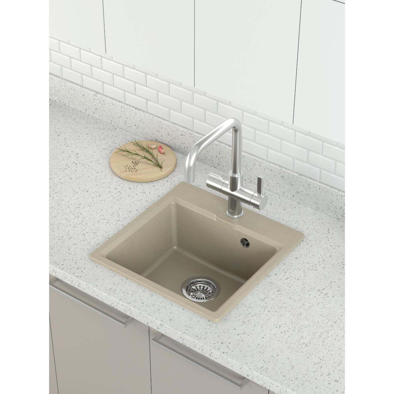 Мойка кухонная Nova 45-45 бежевый