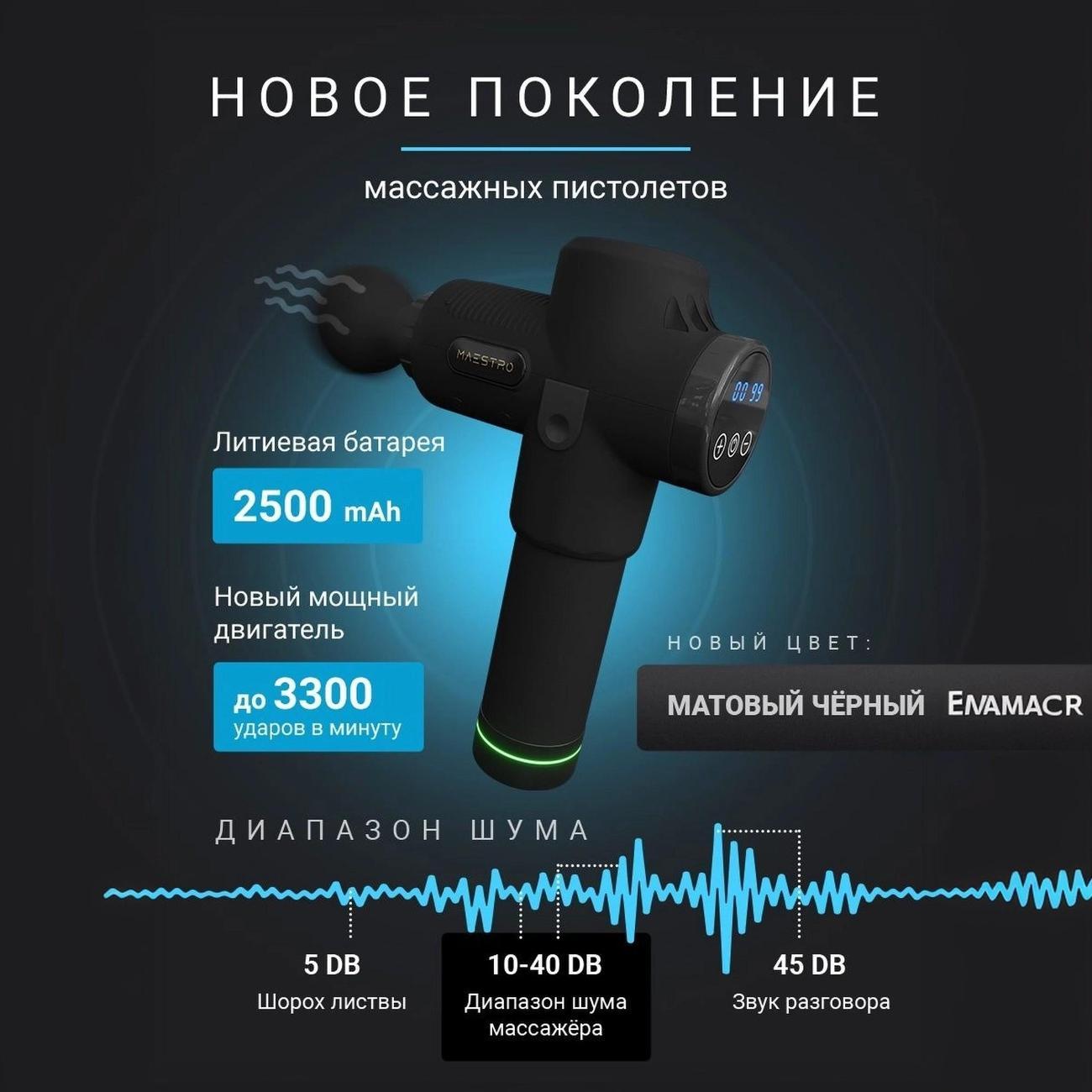 Перкуссионный массажер WEASTRO Massage Gun Black