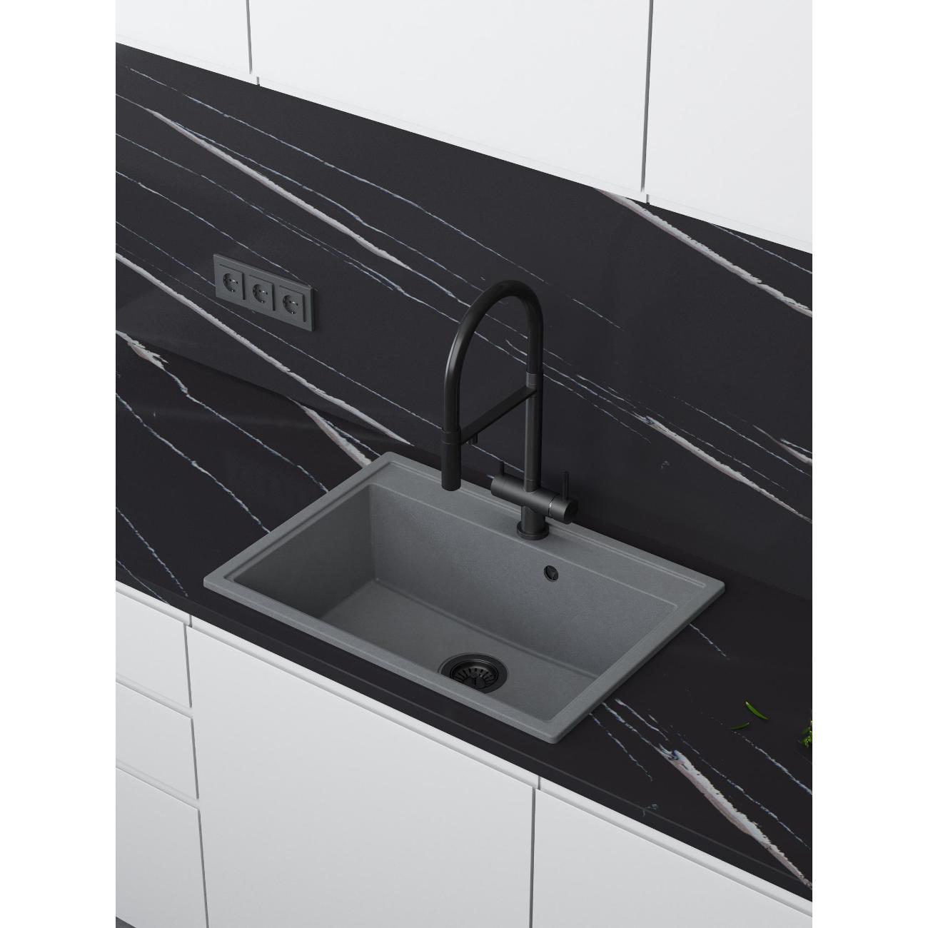 Мойка кухонная Nova 70-50 серый