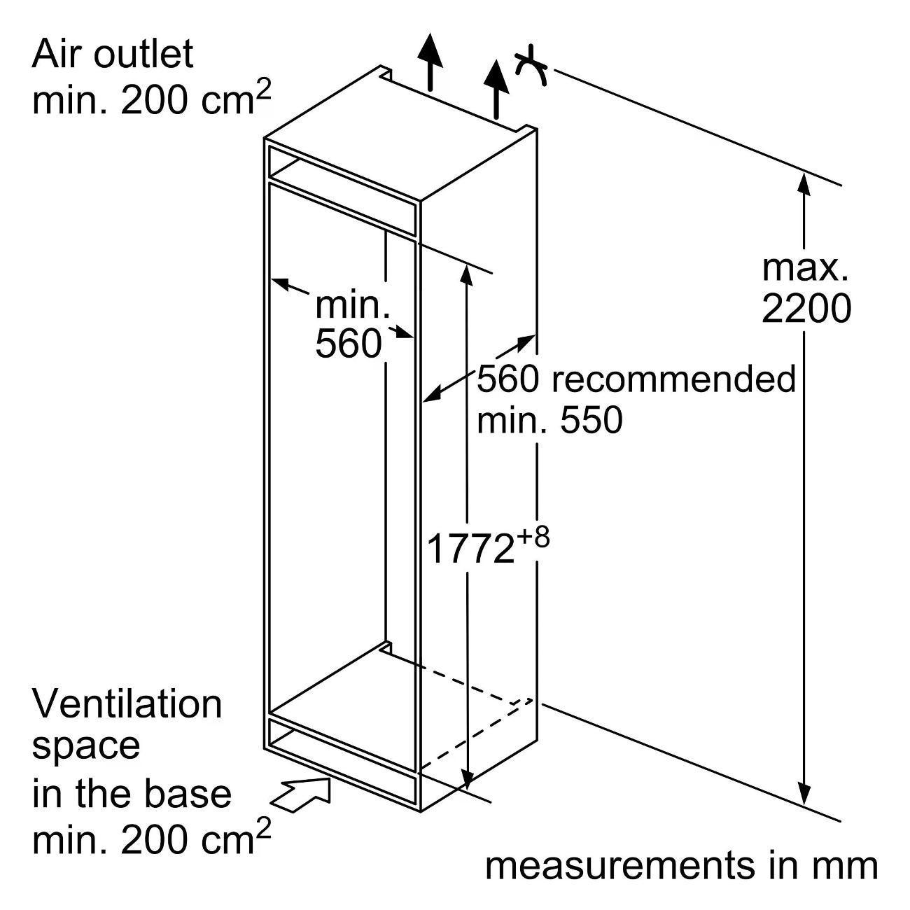 Встраиваемый двухкамерный холодильник Bosch KIS87AF30U Serie 6, суперохлаждение