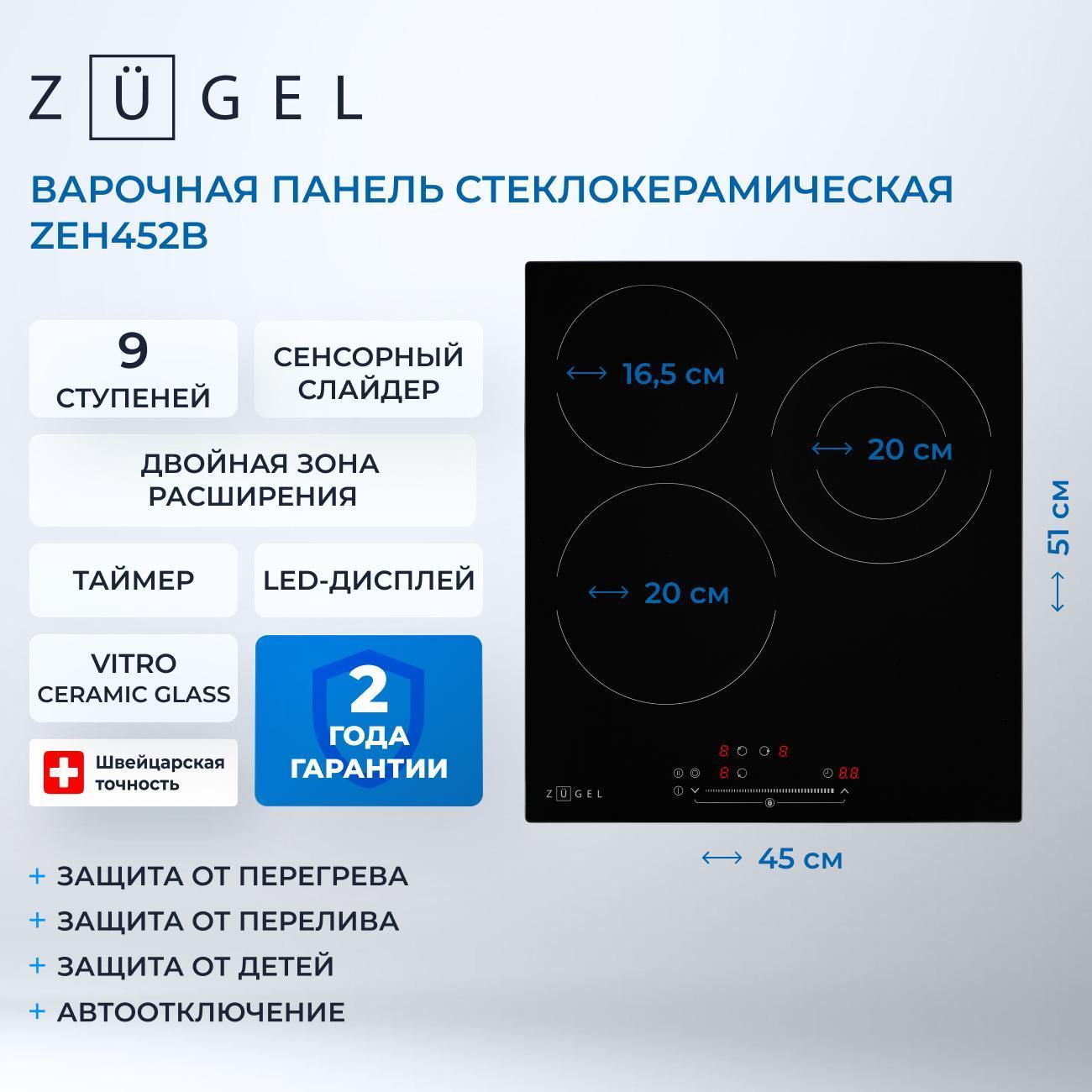 Встраиваемая электрическая панель ZUGEL ZEH452B