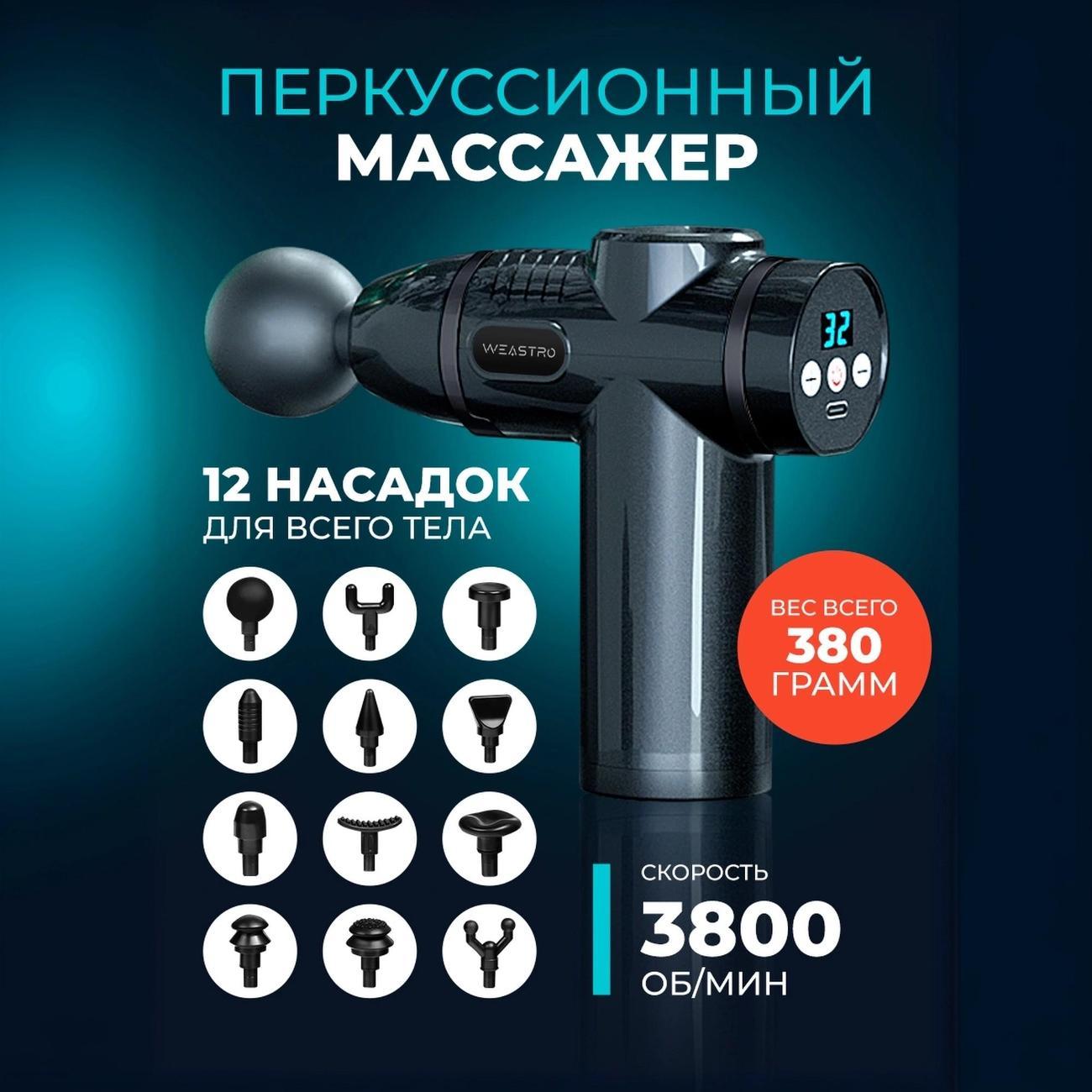 Перкуссионный массажер WEASTRO MGSM-004M Black
