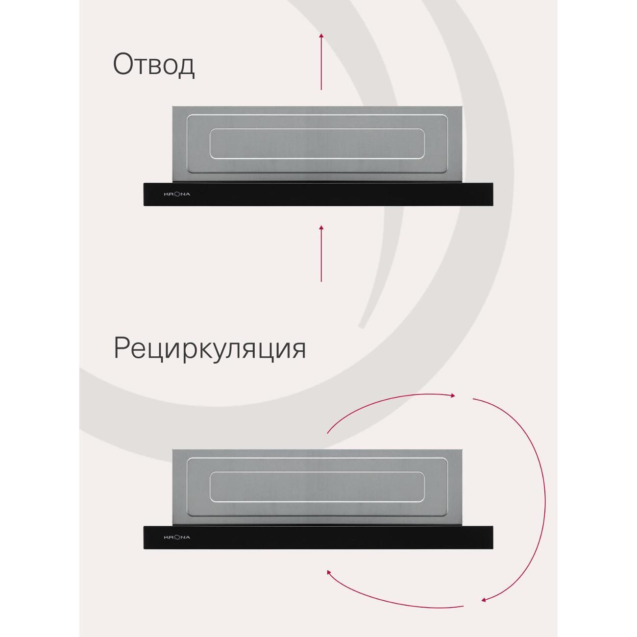 Вытяжка встраиваемая в шкаф Krona Kerry 600 Black PB (KRHD234)