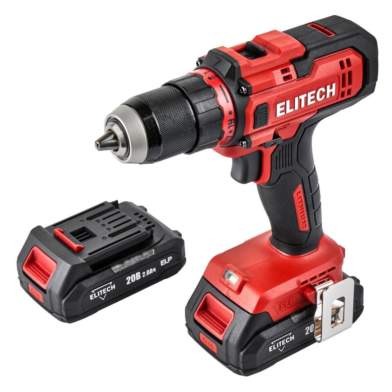 Шуруповерт аккумуляторный Elitech ДА 20СЛ2