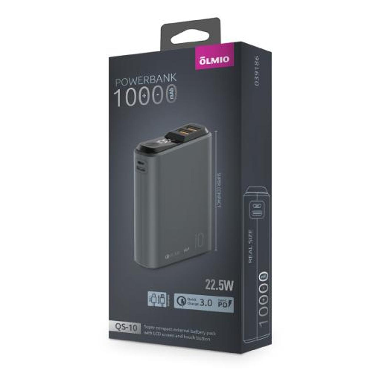 Внешний аккумулятор Olmio OLM-QS10-SPACE-GRAY