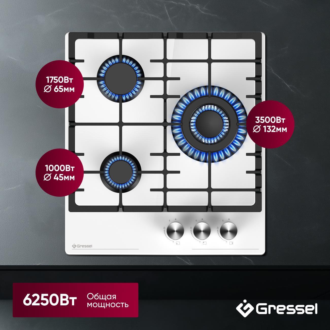 Варочная панель газовая Gressel Premium U45H35C001