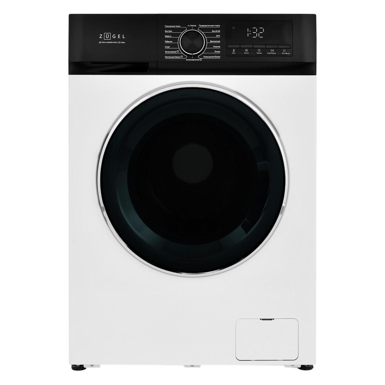 Стиральная машина узкая ZUGEL ZWS7120I Inverter Steam, белая