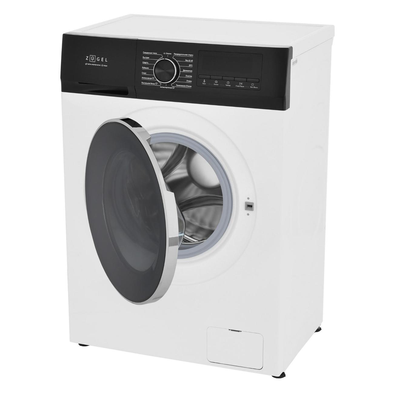 Стиральная машина узкая ZUGEL ZWS7120I Inverter Steam, белая