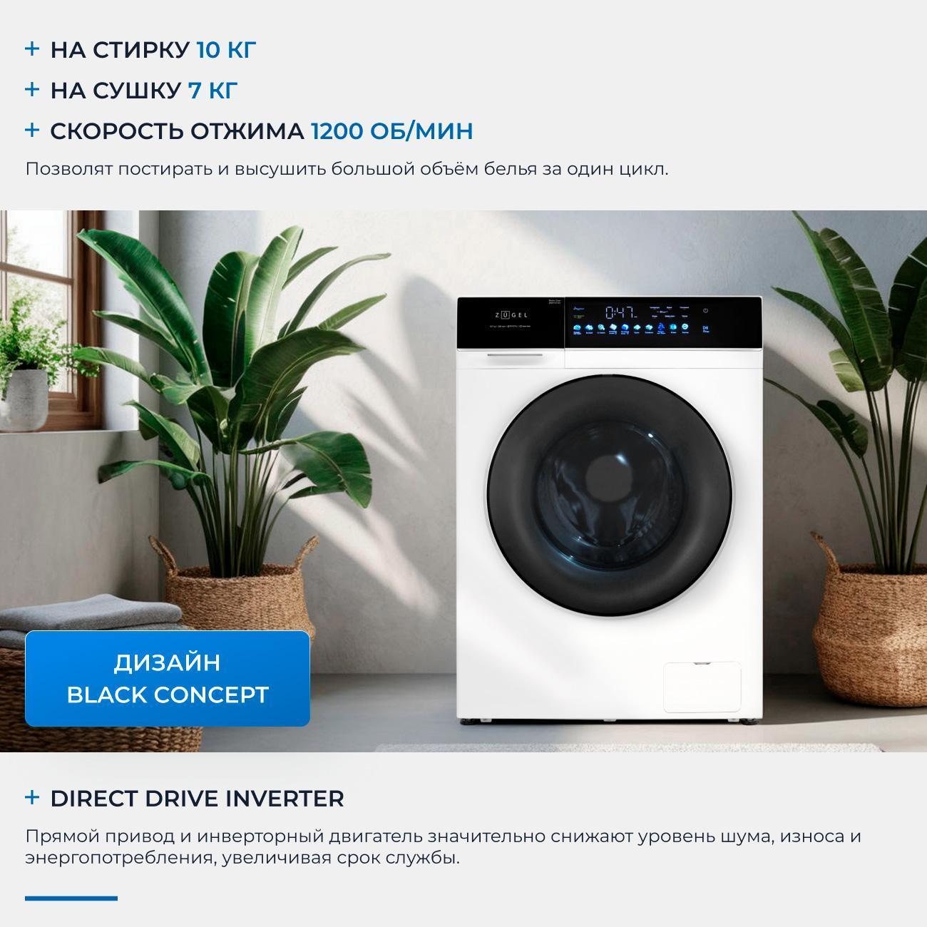 Стиральная машина с сушкой ZUGEL ZWDF107121I