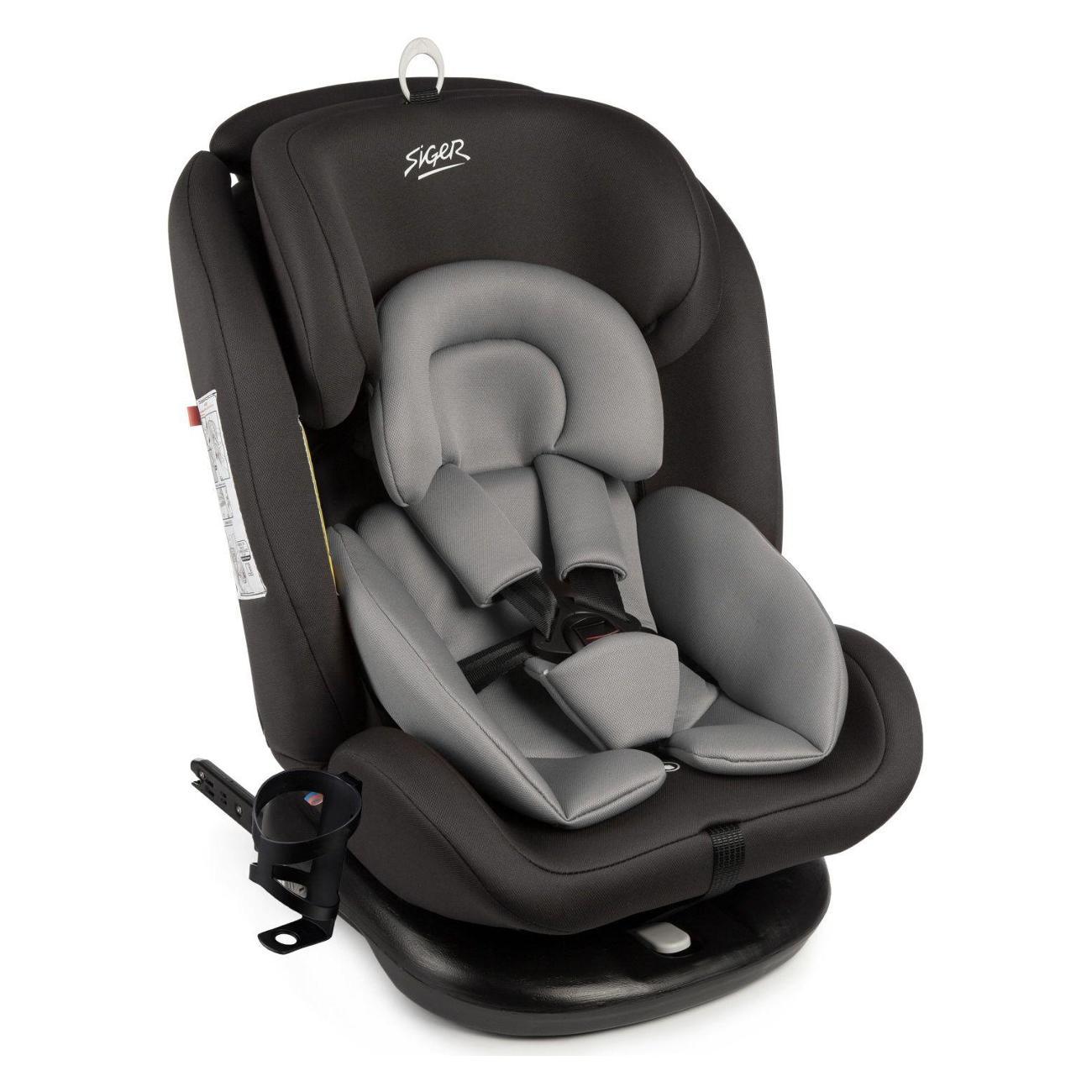 Детское автокресло Siger Престиж Isofix Lux, гр.0+/I/II/III, графит