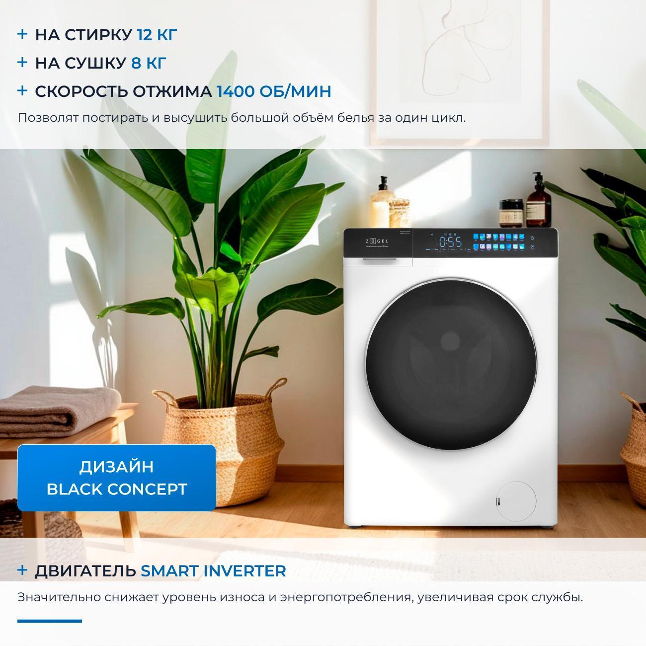 Стиральная машина с сушкой ZUGEL ZWDF128141I
