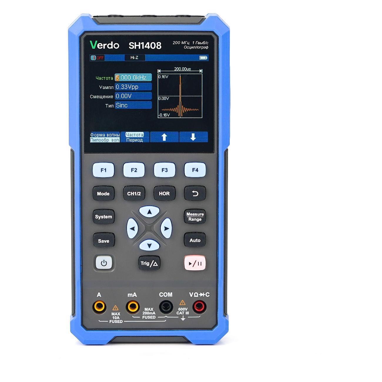 Мультиметр VERDO SH1408 Осциллограф 200 МГц, 2 канала с поверкой
