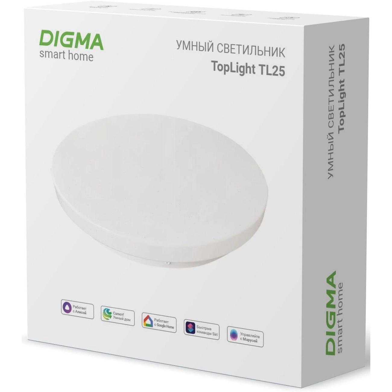 Умный светильник Digma TopLight TL25, потолоч., белый