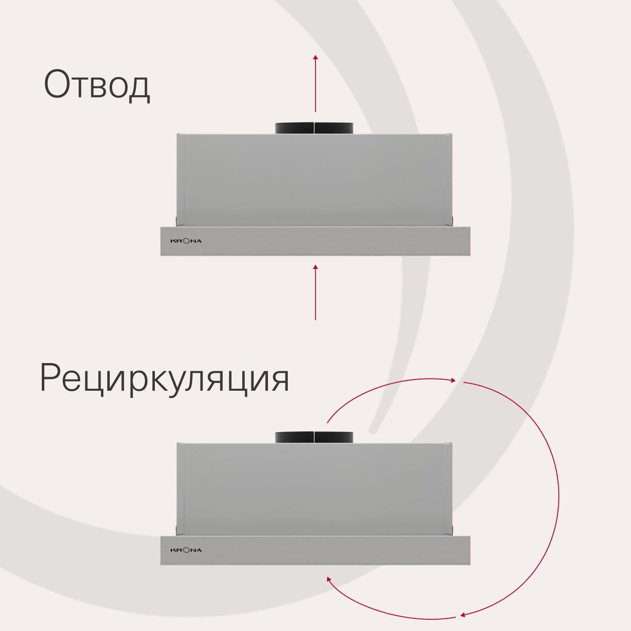 Вытяжка встраиваемая в шкаф Krona KAMILLA F 450 inox