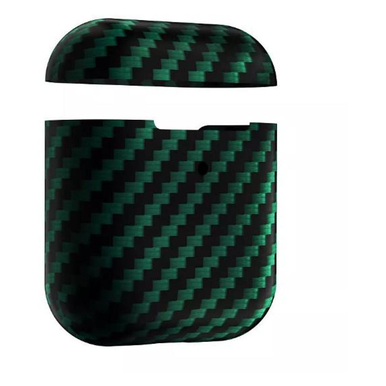 Чехол LYAMBDA Сarbon Series для AirPods 1,2 Green Matte