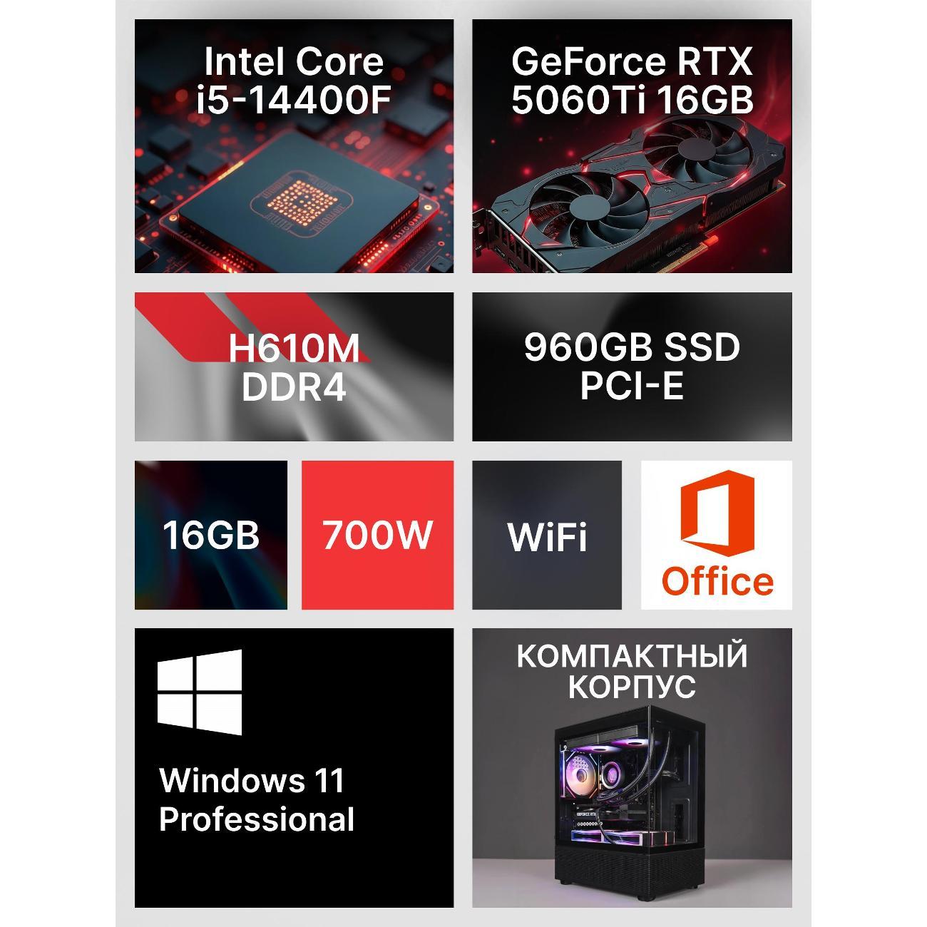 Системный блок игровой Robotcomp M-16 3.0 V3 Aqua Mini