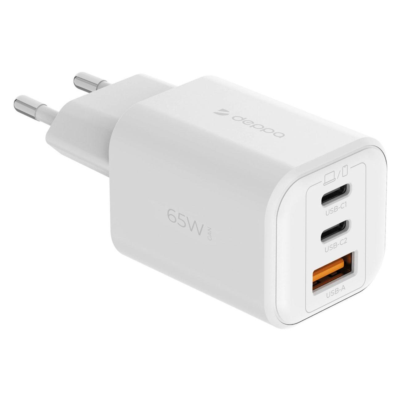 Сетевое зарядное устройство Deppa 2xUSB-C + USB-A 11496