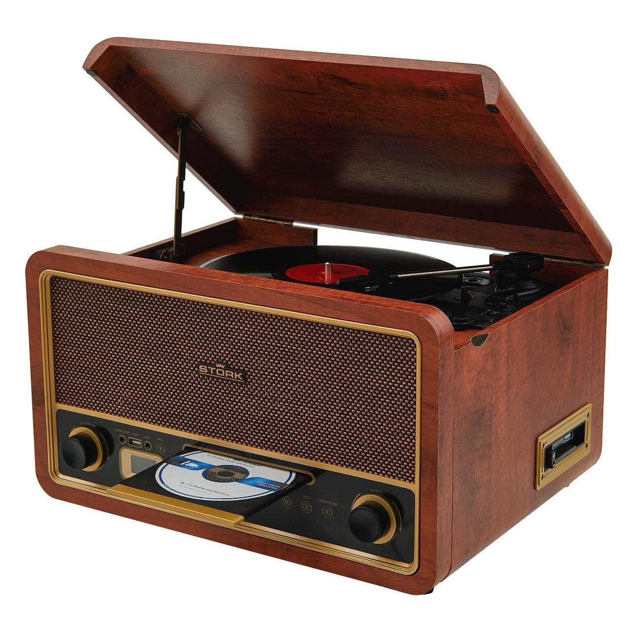 Виниловый проигрыватель STORK VP-110 red wood