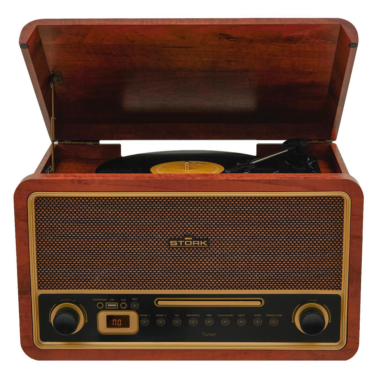 Виниловый проигрыватель STORK VP-110 red wood