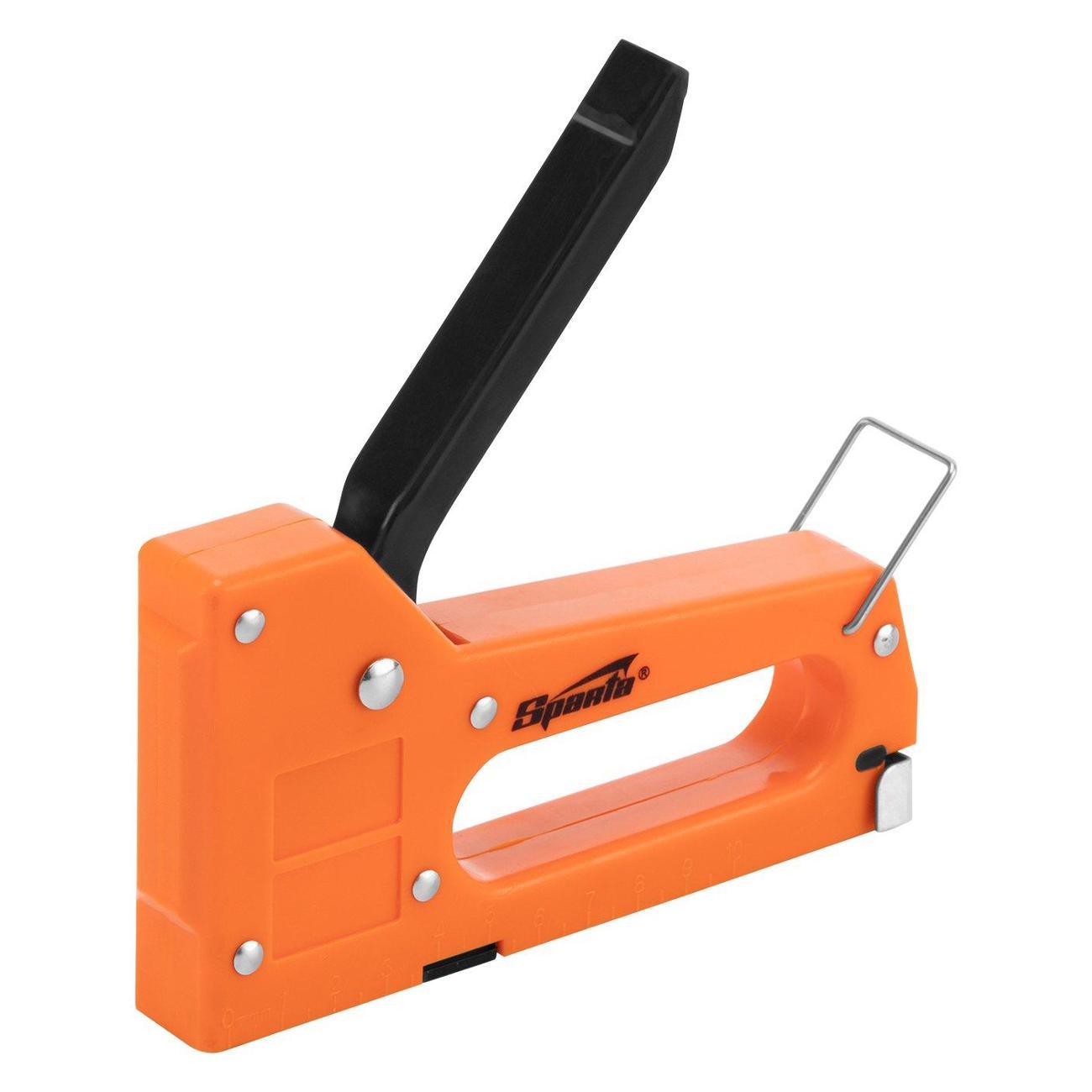 Степлер строительный Sparta пласт. со скобами 100шт. тип скобы 53,4-8 мм (42001) фото