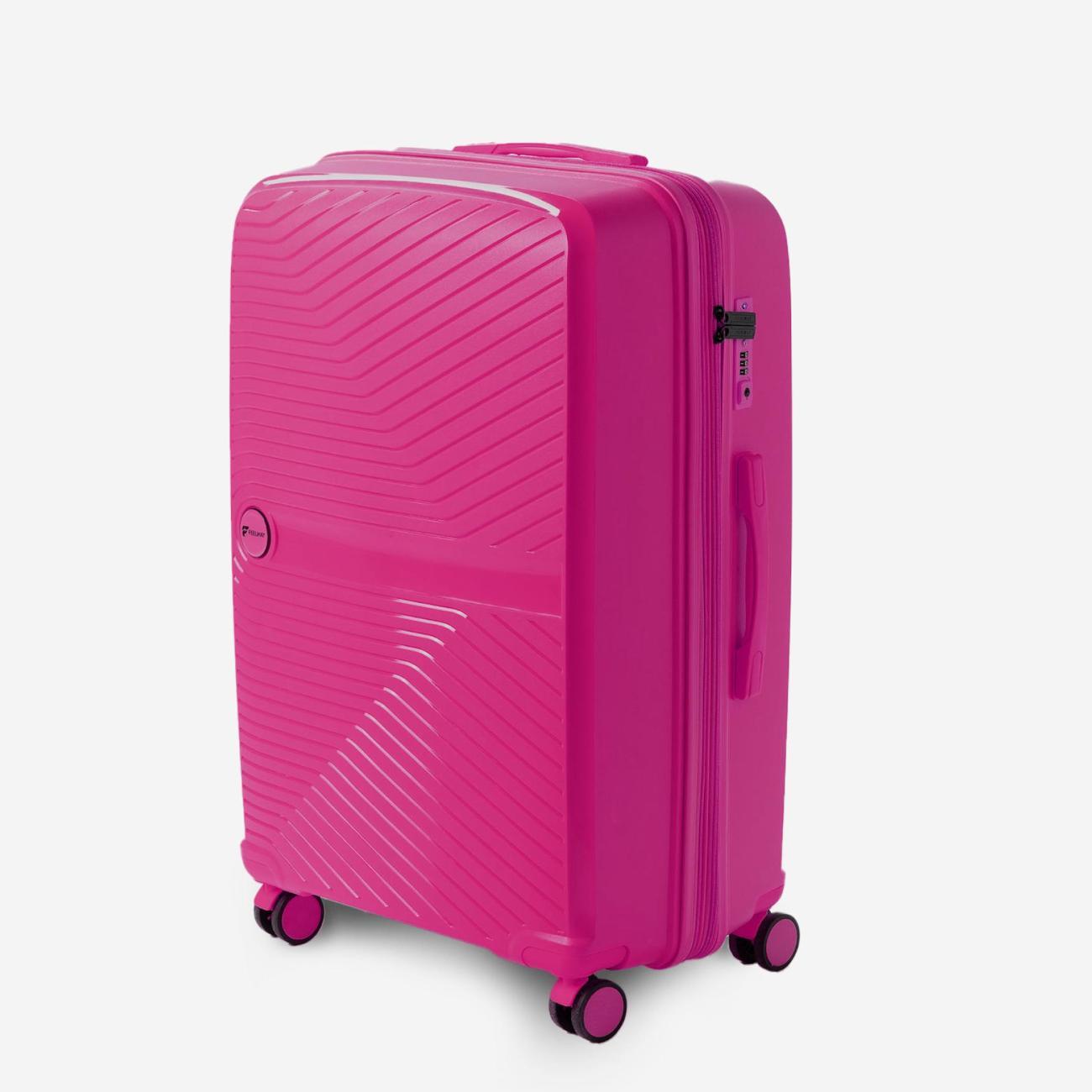 Чемодан FEELWAY на колесах M фуксия
